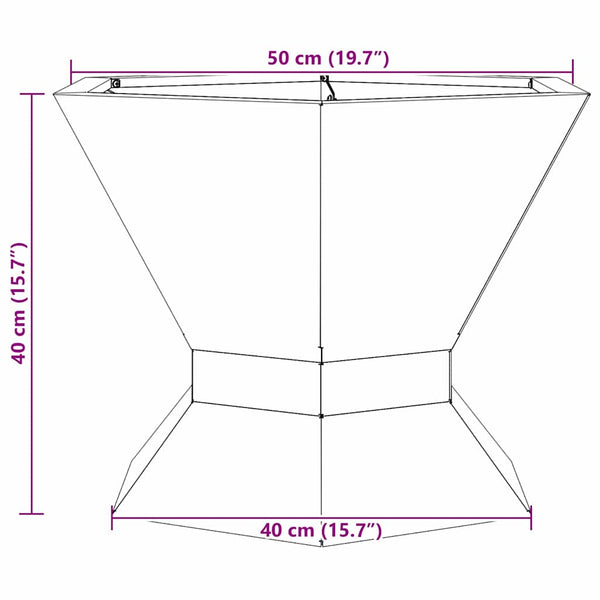Feuerstelle Braun 50x50cm aus Wetterfeststahl