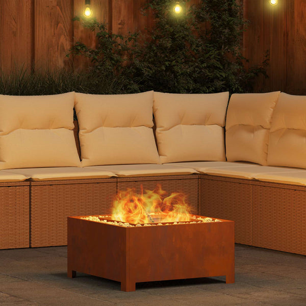 Feuerstelle Braun 60x60 cm aus Cortenstahl