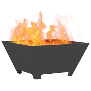 Feuerstelle Schwarz Stahl 60x60 cm
