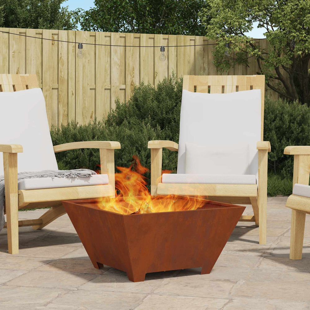Feuerstelle Braun 60x60 cm aus Wetterstahl