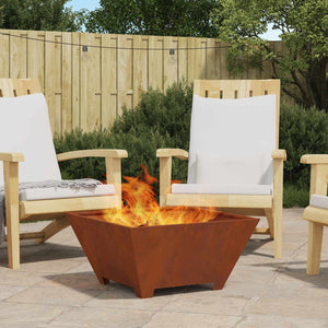 Feuerstelle Braun 60x60 cm aus Wetterstahl