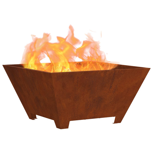 Feuerstelle Braun 60x60 cm aus Wetterstahl