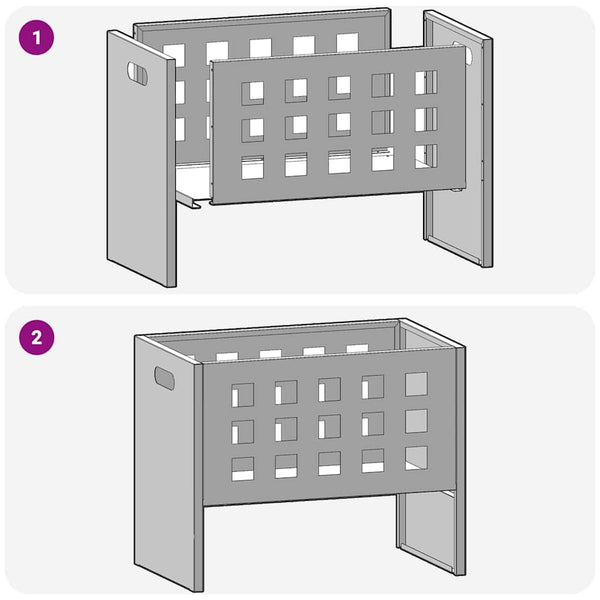 Feuerstelle Stahl Schwarz 50x30x40cm