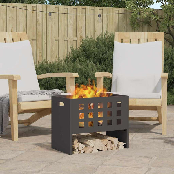 Feuerstelle Stahl Schwarz 50x30x40cm
