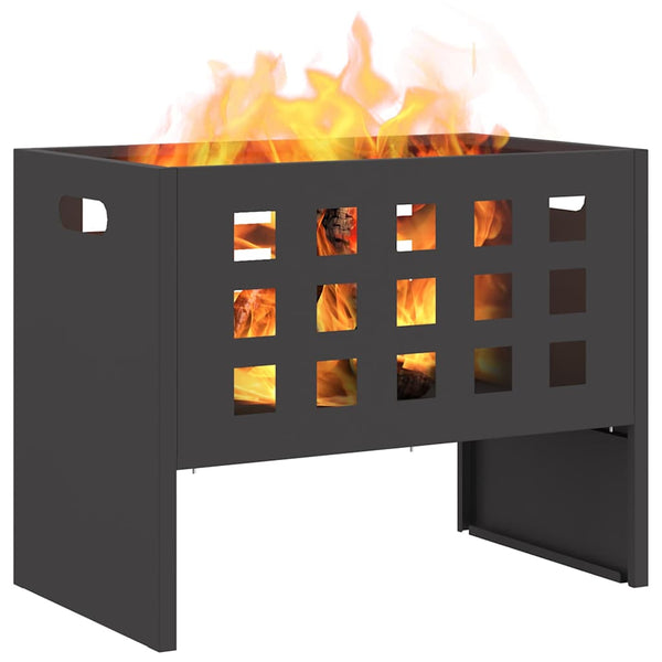 Feuerstelle Stahl Schwarz 50x30x40cm
