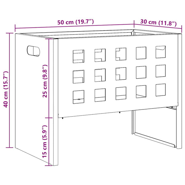 Feuerstelle Braun Stahl 50x30x40cm