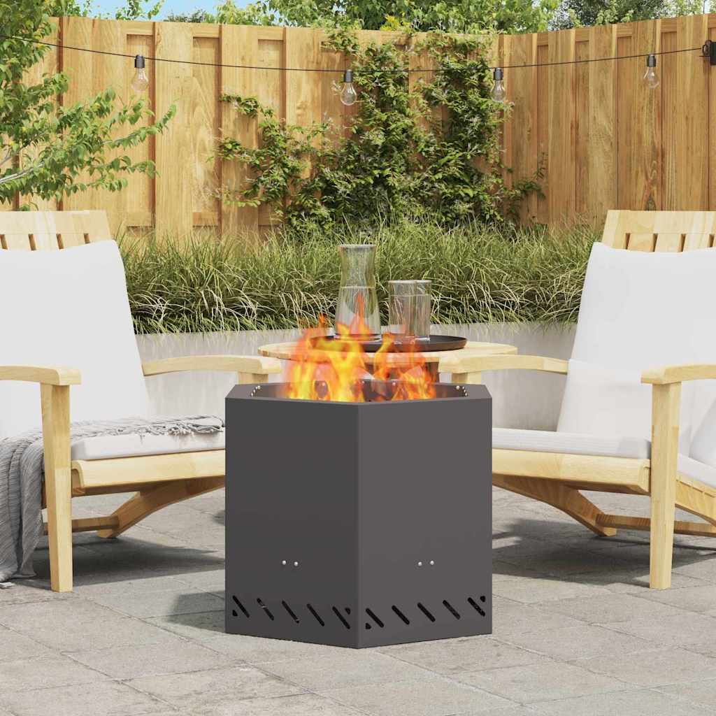 Rauchfreier Feuerkorb Schwarz Stahl 58cm