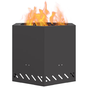 Rauchfreier Feuerkorb Schwarz Stahl 58cm