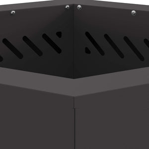 Rauchfreier Feuerkorb Schwarz Stahl 48cm