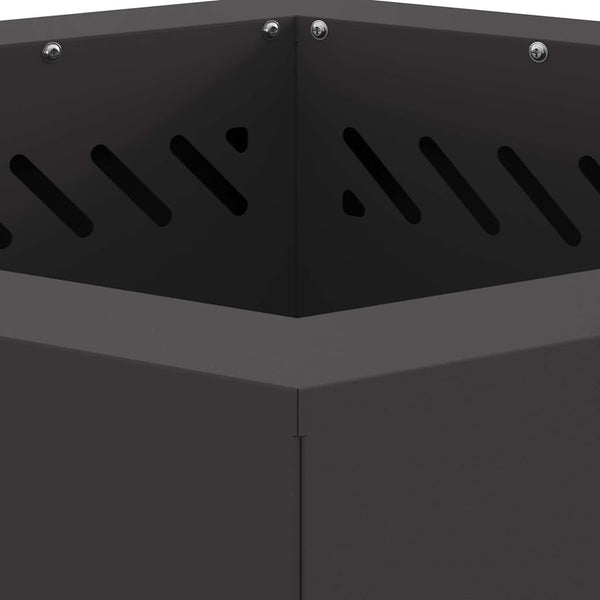 Rauchfreier Feuerkorb Schwarz Stahl 48cm