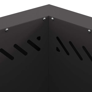 Rauchfreier Feuerkorb Schwarz Stahl 48cm