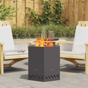 Rauchfreier Feuerkorb Schwarz Stahl 48cm