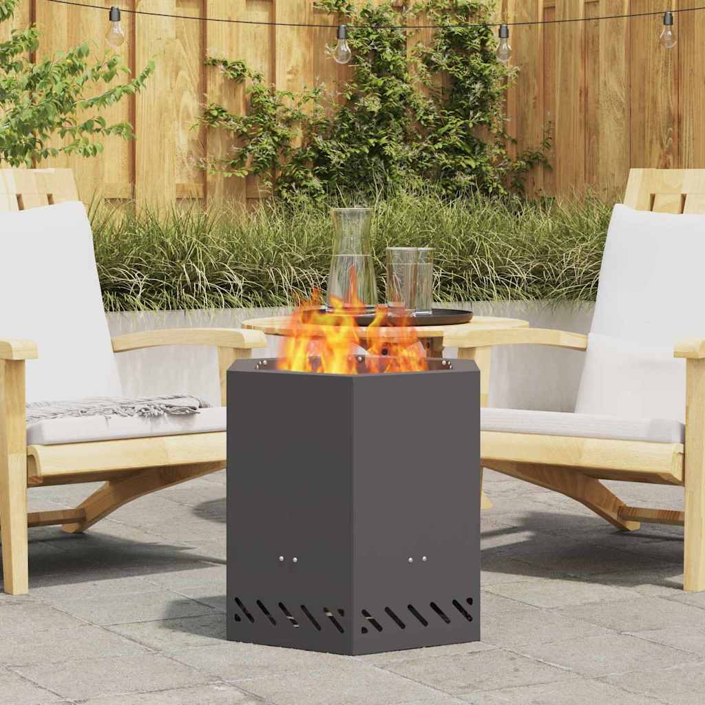 Rauchfreier Feuerkorb Schwarz Stahl 48cm