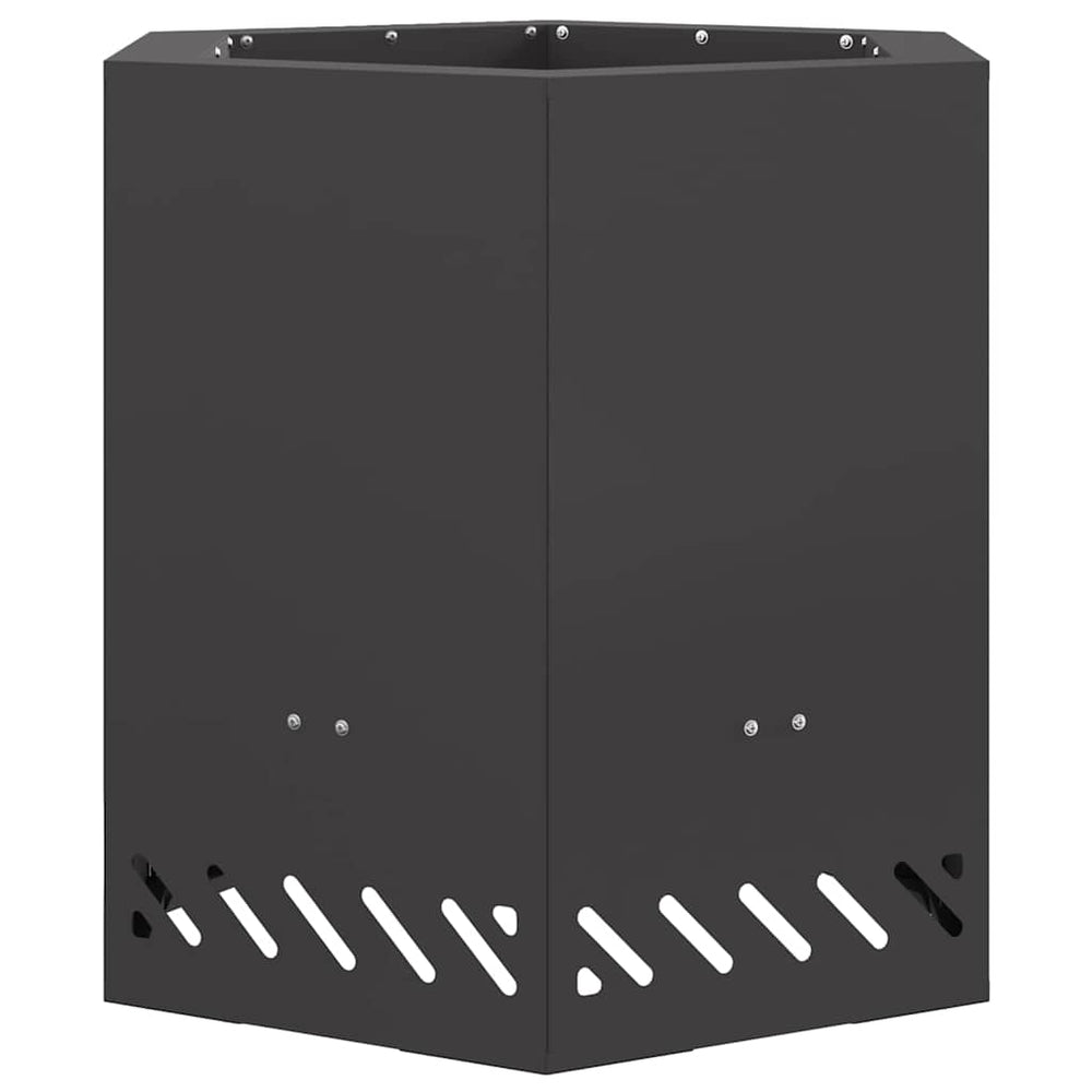 Rauchfreier Feuerkorb Schwarz Stahl 48cm