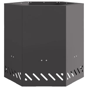 Rauchfreier Feuerkorb Schwarz Stahl 48cm