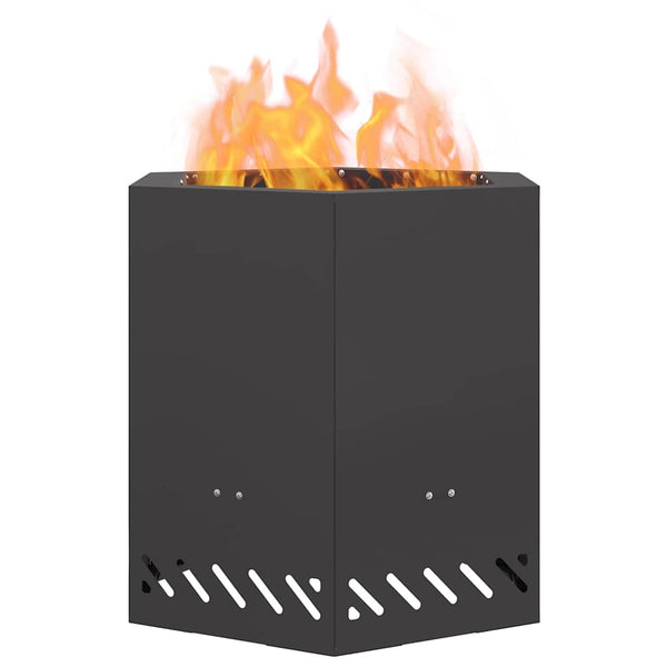 Rauchfreier Feuerkorb Schwarz Stahl 48cm