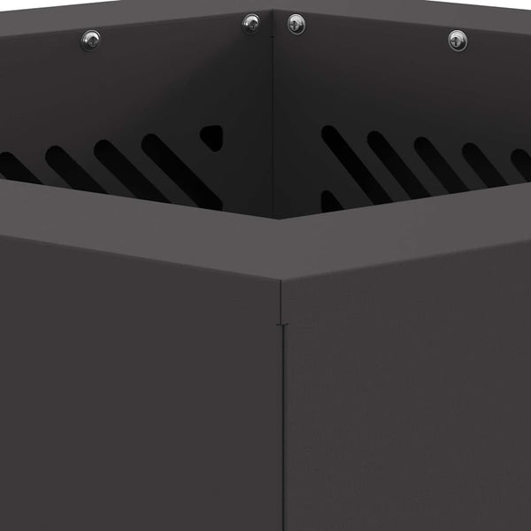 Rauchfreier Feuerkorb Stahl Schwarz 51cm