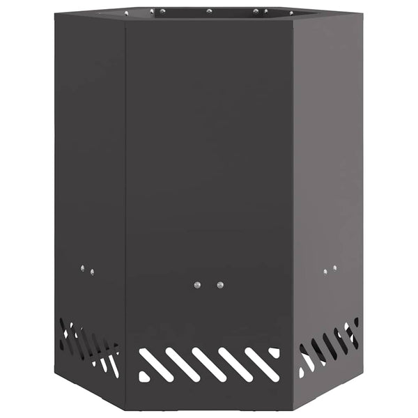 Rauchfreier Feuerkorb Stahl Schwarz 51cm