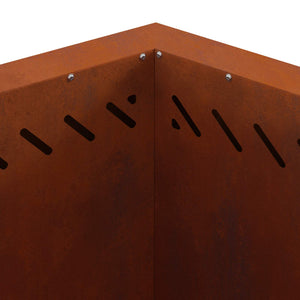 vidaXL Brasero sans fumée marron 38 x 38 x 51 cm Acier résistant aux intempéries