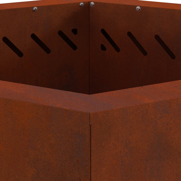 vidaXL Brasero sans fumée marron 38 x 38 x 51 cm Acier résistant aux intempéries