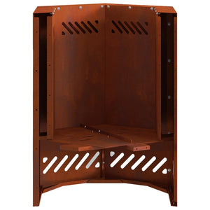 vidaXL Brasero sans fumée marron 38 x 38 x 51 cm Acier résistant aux intempéries