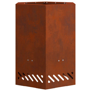 vidaXL Brasero sans fumée marron 38 x 38 x 51 cm Acier résistant aux intempéries