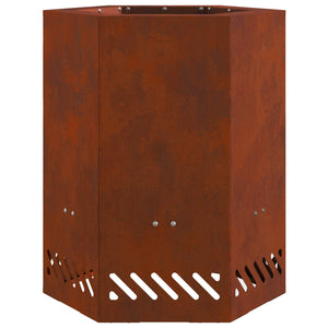 vidaXL Brasero sans fumée marron 38 x 38 x 51 cm Acier résistant aux intempéries