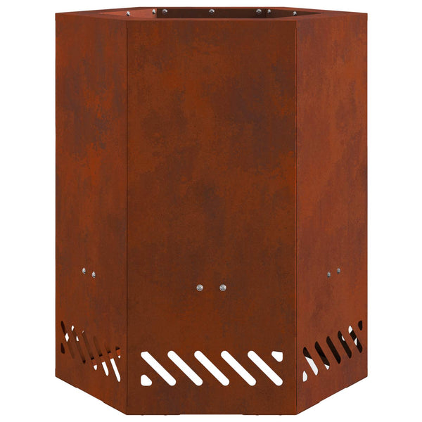 vidaXL Brasero sans fumée marron 38 x 38 x 51 cm Acier résistant aux intempéries