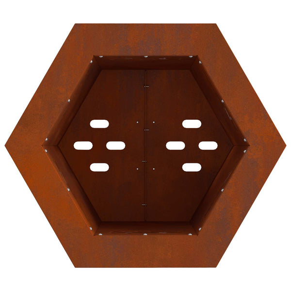 vidaXL Brasero sans fumée marron 38 x 38 x 51 cm Acier résistant aux intempéries