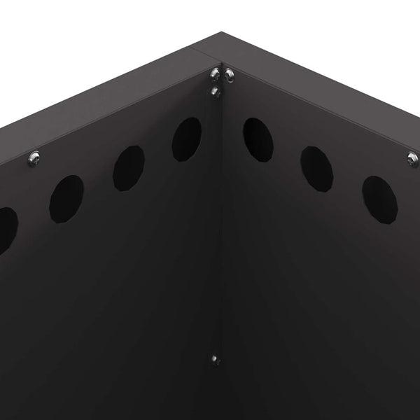 Rauchfreier Feuerkorb Stahl Schwarz 48cm