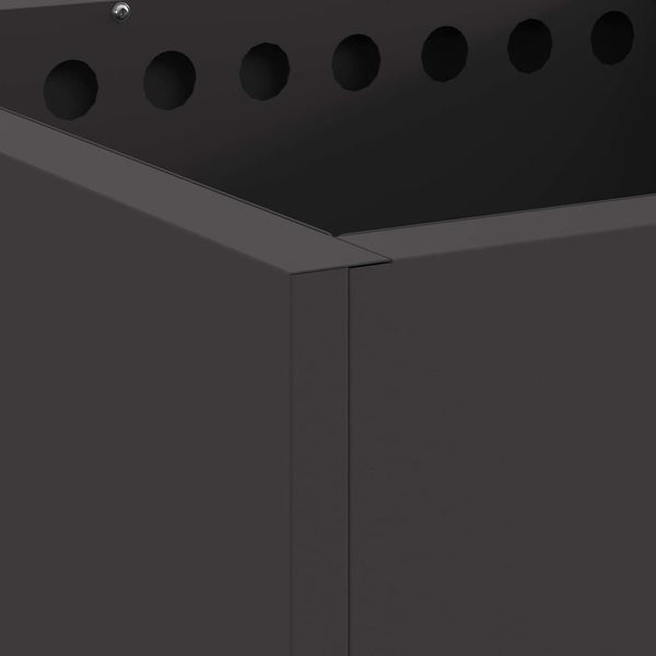 Rauchfreier Feuerkorb Stahl Schwarz 48cm