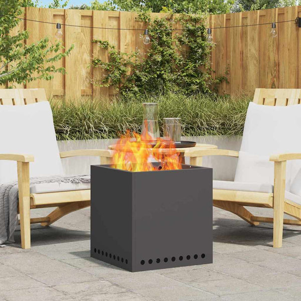 Rauchfreier Feuerkorb Stahl Schwarz 48cm