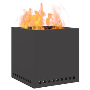 Rauchfreier Feuerkorb Stahl Schwarz 48cm