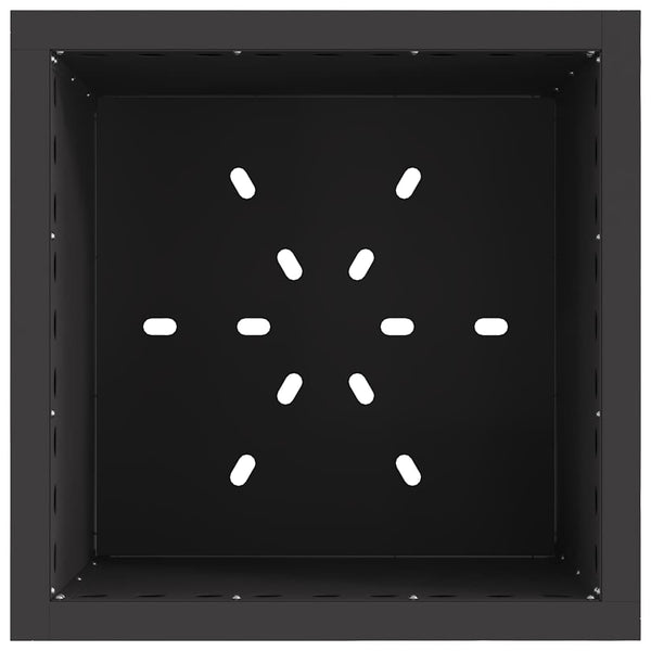 Rauchfreier Feuerkorb Stahl Schwarz 48cm