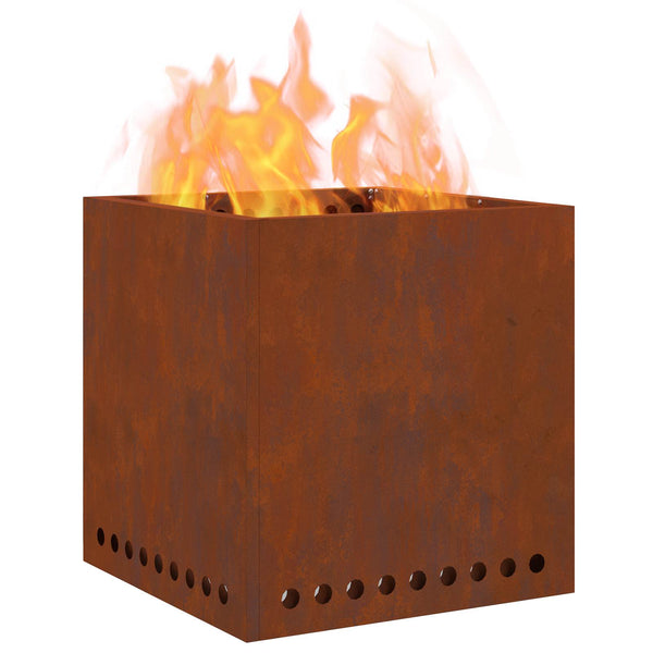 Rauchfreier Feuerkorb aus Stahl, Braun