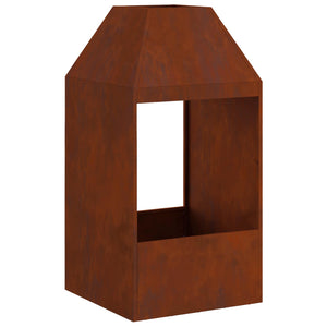Feuerstelle Braun Wetterfeststahl 50x50x100cm