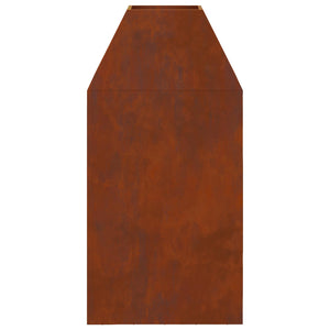 Feuerstelle Braun Wetterfeststahl 50x50x100cm