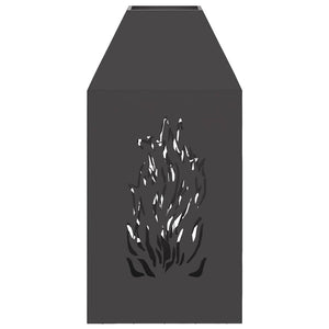 Feuerstelle Schwarz Stahl 50x50x100cm