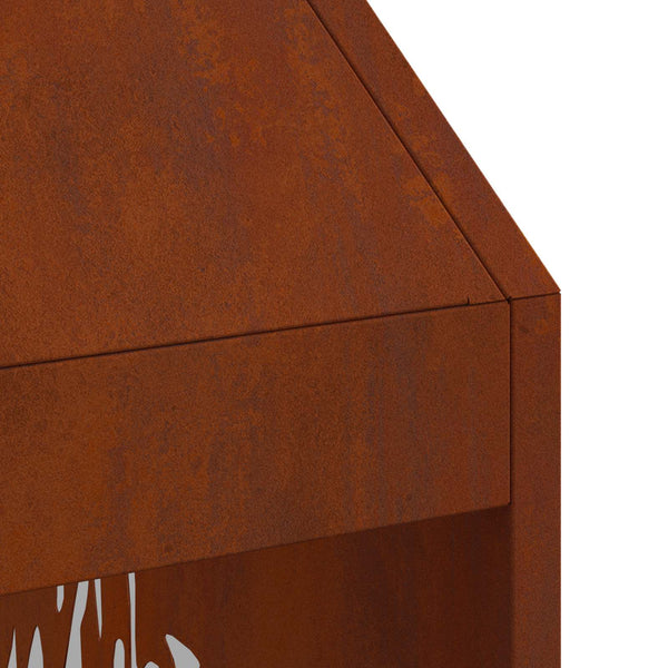 Feuerstelle Braun Wetterstahl 50x50x100cm