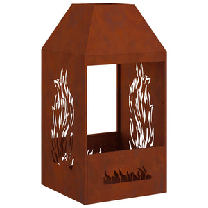 Feuerstelle Braun Wetterstahl 50x50x100cm
