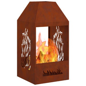 Feuerstelle Braun Wetterstahl 50x50x100cm