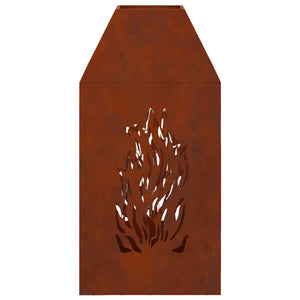 Feuerstelle Braun Wetterstahl 50x50x100cm