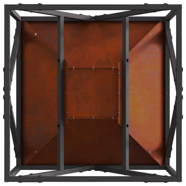 Feuerstelle Braun Wetterfeststahl 50x50x35cm