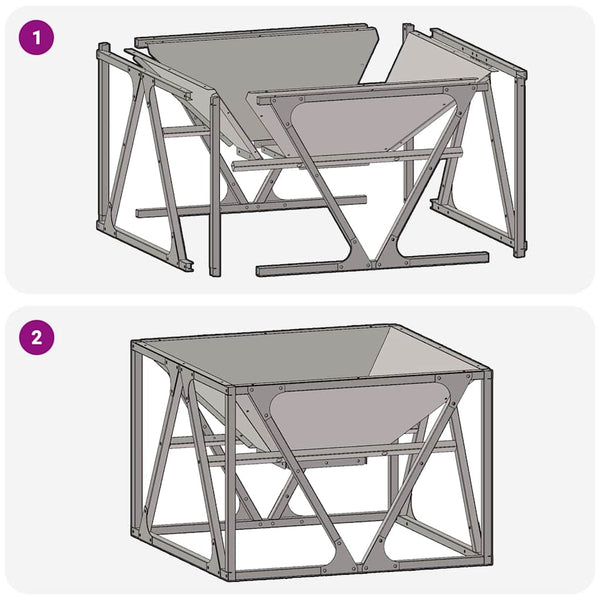 Feuerstelle Braun Wetterfeststahl 50x50x35cm