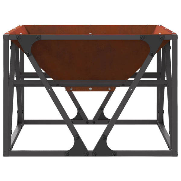 Feuerstelle Braun Wetterfeststahl 50x50x35cm
