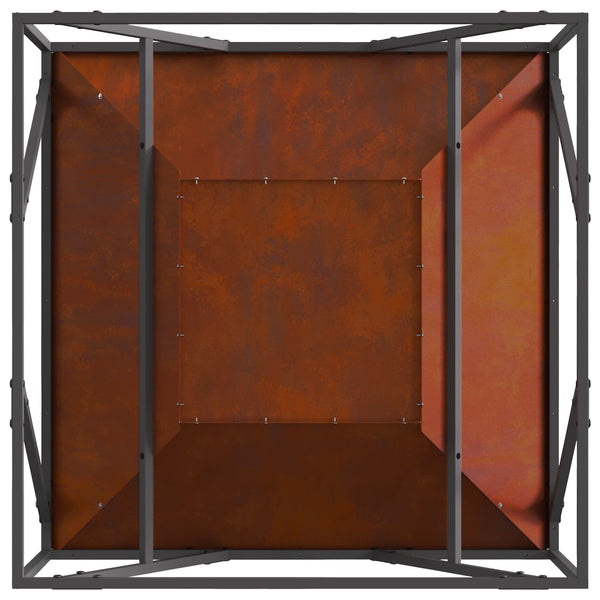Feuerstelle Braun 80x80 cm aus Wetterfeststahl