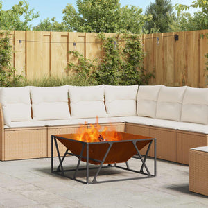 Feuerstelle Braun 80x80 cm aus Wetterfeststahl