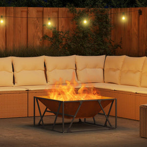 Feuerstelle Braun 80x80 cm aus Wetterfeststahl