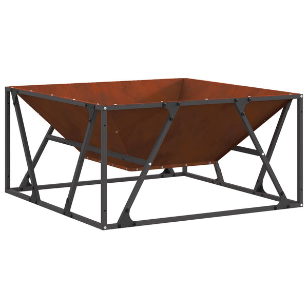 Feuerstelle Braun 80x80 cm aus Wetterfeststahl