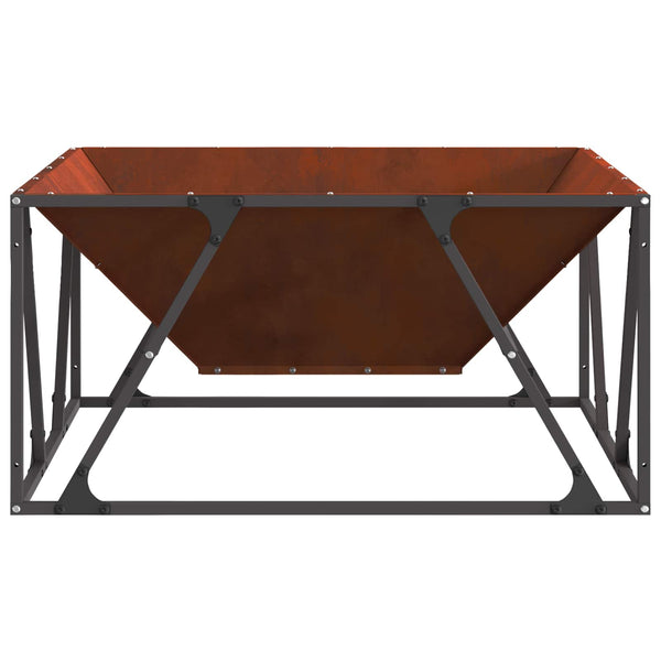 Feuerstelle Braun 80x80 cm aus Wetterfeststahl